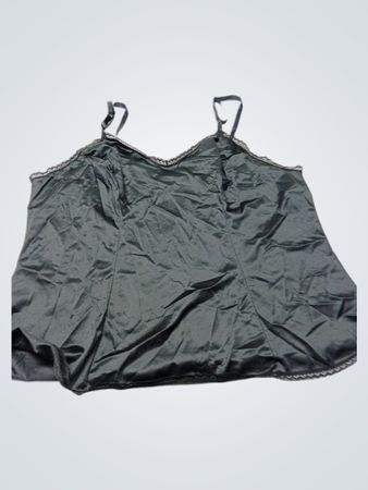 Satin Cami with Lace Trim