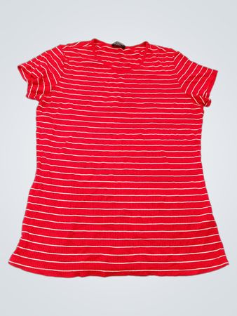 Bebe Rot Gestreiftes Kurzarm-Top