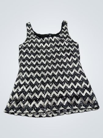 Débardeur Zig Zag en Sequins Blu Sage