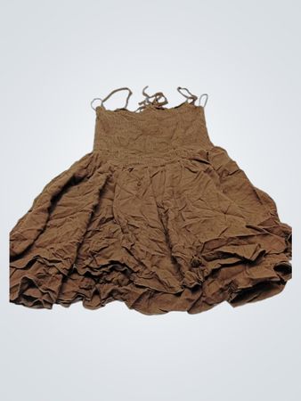 Garage Brown Geschichtet Smocked Kleid
