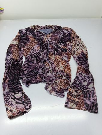 Blouse à volants imprimé animal ASHRO