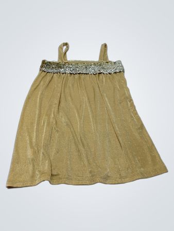 Goldenes Spaghetti-Trägerkleid mit Pailletten