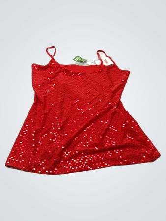 LINDEX Rotes Glitzer-Spaghetti-Trägerkleid