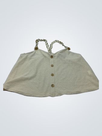 PULL&BEAR Cremetexturiertes Cami-Top mit Knopfdetail