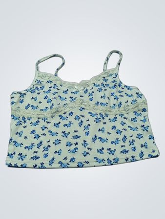 Weißes Floralprint-Cami mit Spitzendetails