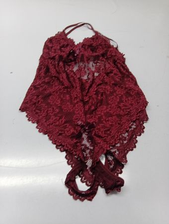 Burgunder Spitzen-Teddy mit G-String