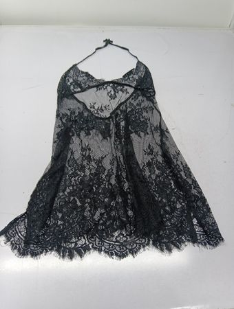 Love Lace Schwarze Blumen Lace Halter Chemise