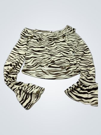 NELLY Off-the-Shoulder Zebra Print Top