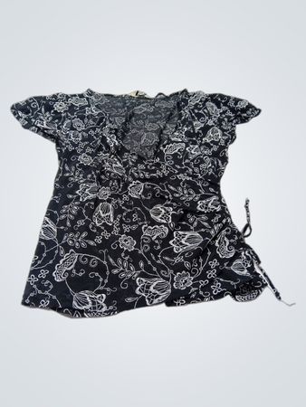 Jessica Black Floral Print Wickeloberteil mit Bindung