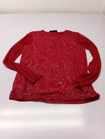 KappAhl Rote Pailletten Langarmtop