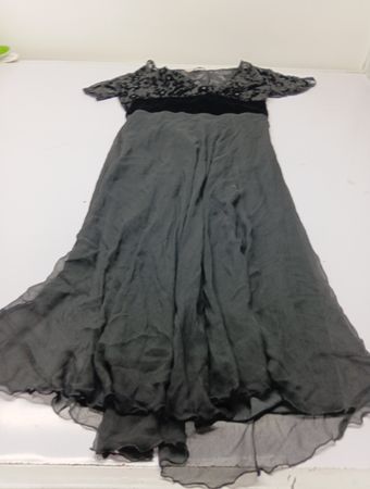 Jonathan Martin Damen Schwarzes Samt- und Chiffon-Maxikleid Größe 10