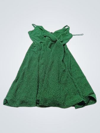 ReVamped Grünes Funkelndes Texturiertes Mini-Kleid
