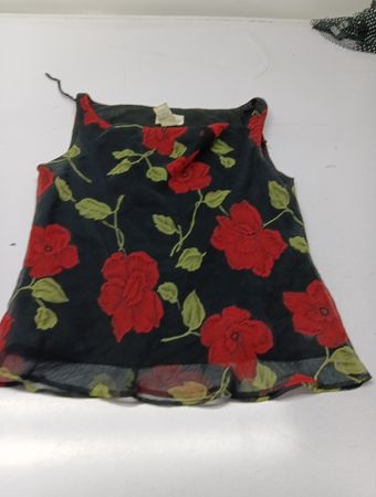 J.B.S. LTD. Schwarzes Blumenmuster ärmelloses Top