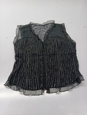 Schwarze durchsichtige gestreifte Bluse