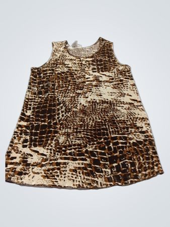 Tradition ärmelloses, plissiertes Oberteil mit abstraktem Druck