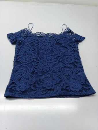 STREET STORY Navy Blue Spitze Off-the-Shoulder Oberteil