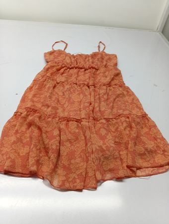 Trixxi Orange Floral Tiered Mini Dress