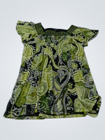 APT 9 Damen Grüne Paisley-Muster Quadrausschnitt-Bluse