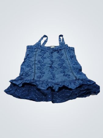 Niedliche Optionen Blau Besticktes Rüschens Kleid