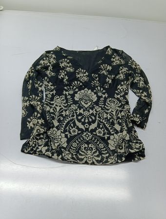 WORTHINGTON Damen Langarmbedrucktes V-Ausschnitt-Oberteil