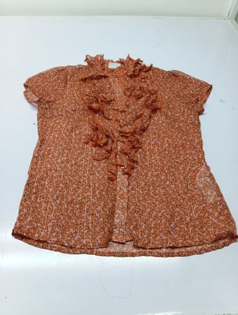 Saint Tropez Orange Rüschbluse