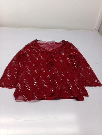Rote Bluse mit Pailletten