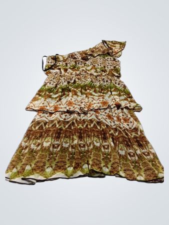 City Triangles Damen Ein-Schulter Rüschentierkleid