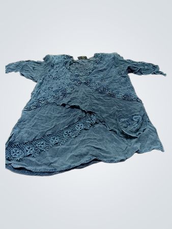 il Semaforo Damen Blaue Bestickte Spitzen-Tunika