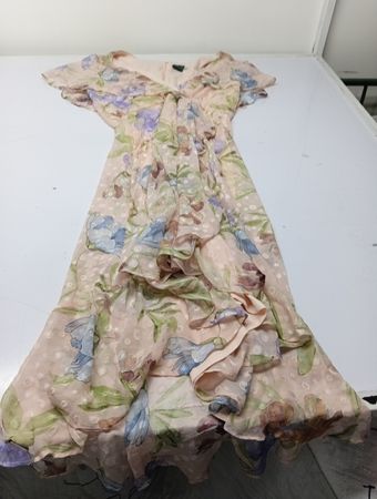 Gabby Skye Damen Pink Floral Ruffle Kleid Größe 12