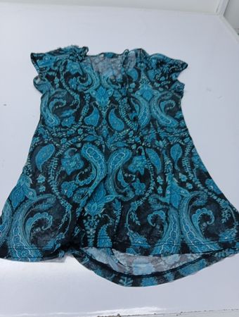 MAJORA Damen Paisley-Print Kurzarmoberteil