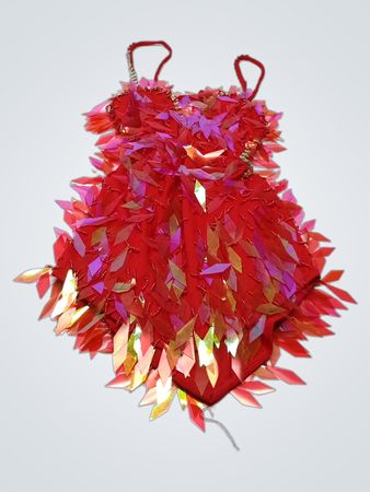 Glamour Costumes Rotes Pailletten-Verziertes Kleid