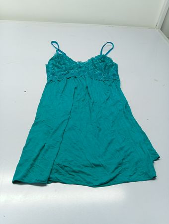 Teal-Spitzenbesatz-Nachtkleid