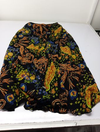 LOLA Black Gold Print Maxi Rock