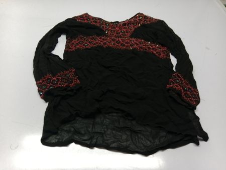 Schwarze verzierte Langarm-Tunika