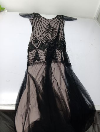 Schwarzes Pailletten-Flapper-Kleid