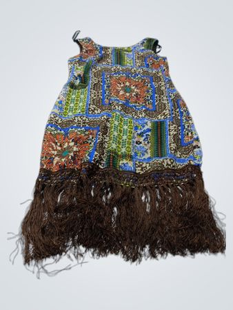 La Michelle Damen ärmelloses Patchwork-Fransenkleid