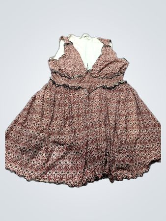 SAI STUDIO Damen Ärmelloses Bedrucktes Kleid mit Rüschensaum