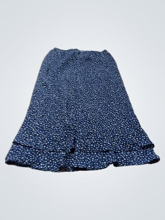 Desigual Damen blauer gepunkteter Rüschenshirt Midi Rock