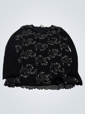 XLNT Woman Schwarz Langarmtop