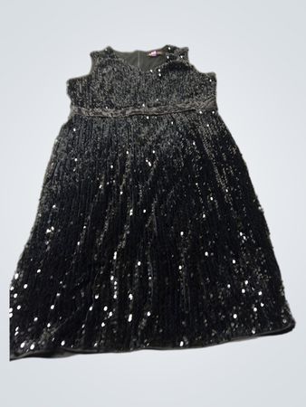 Schwarzes Pailletten ärmelloses Kleid