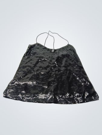 Schwarzes Pailletten-Top