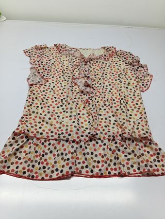 Damen Polka-Dot Rüschenshirt