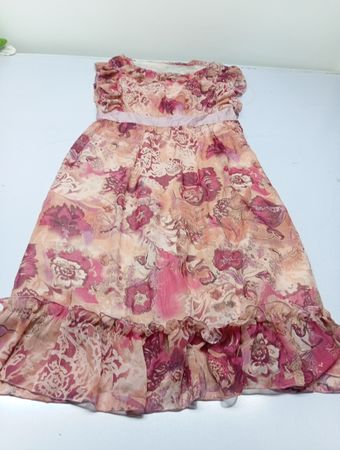 Trägerloses Blumenmusterkleid mit Rüschendetails