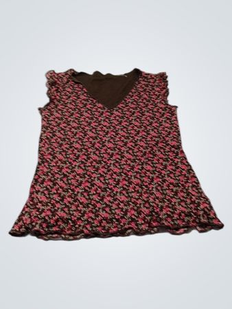 Damen V-Ausschnitt Oberteil mit Blumenmuster
