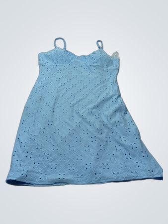 No Boundaries Baby Blue Eyelet Mini Dress