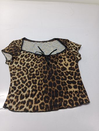 Leopard Print Top with Bow Detail