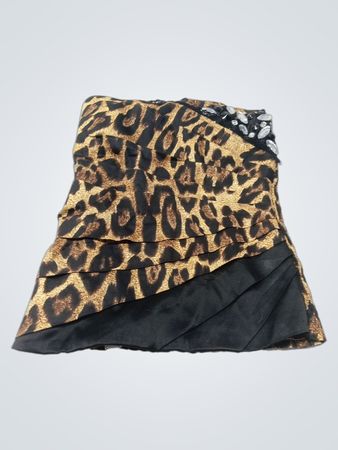 Leoprint Trägerloses, gerafftes Top