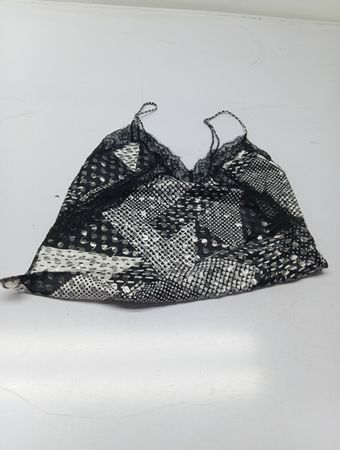 Victoria's Secret Black & White Print Spitzenbesatz-Cami-Top