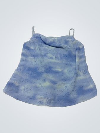 Blaues ärmelloses Top mit Blumenmuster