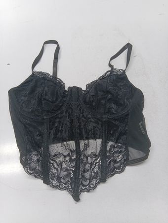 Schwarzes Spitzenkorsett-Top